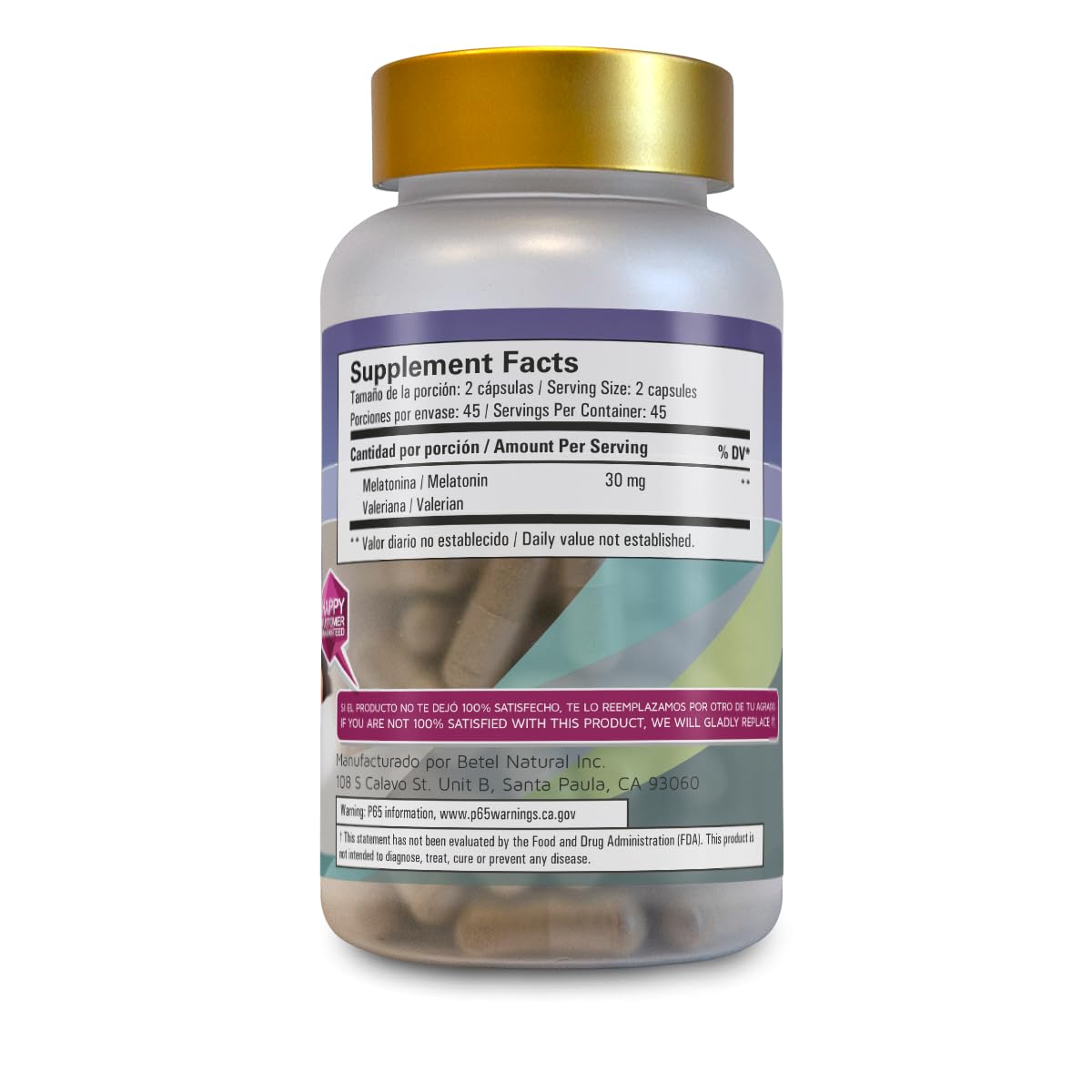 Betel Natural Melatonin with Valerian Capsule, 1 Count