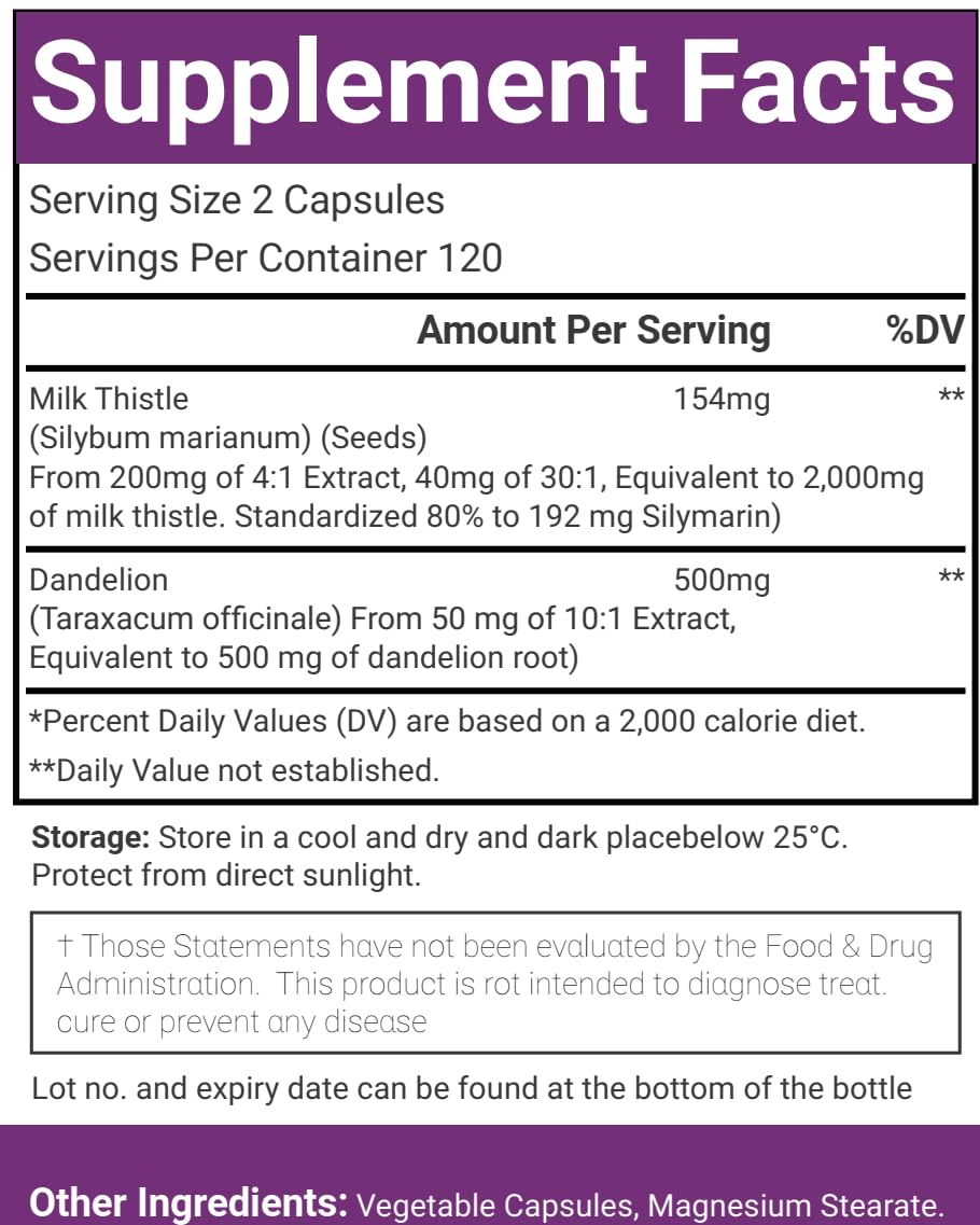 VitaCosmoX Milk Thistle 2,000 mg Capsules, 240 Count