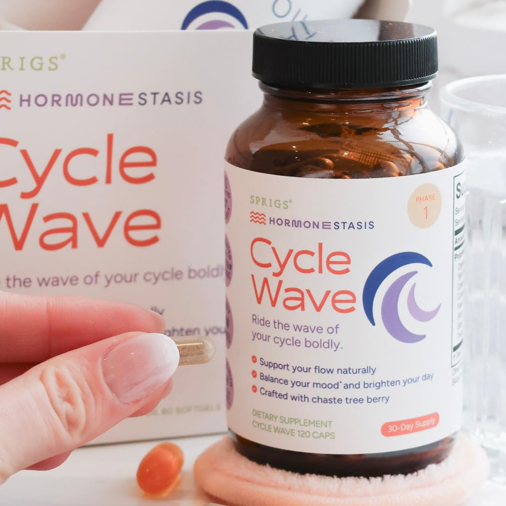 SPRIGS Cycle Wave Phase 1 Hormonal Support Kit for Tween Girls Capsules 120