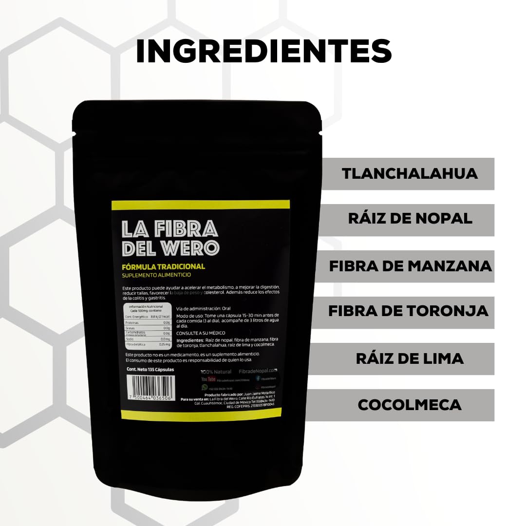 La Fibra del Wero Cactus Fiber with Pink Grapefruit Capsule, 1 Capsule