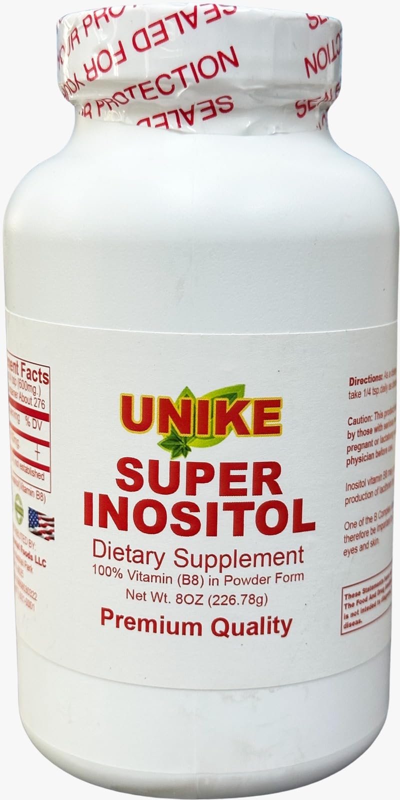 Unike Nutra Super Inositol Dietary Supplement Inositol (Vitamin B8) Powder, 48