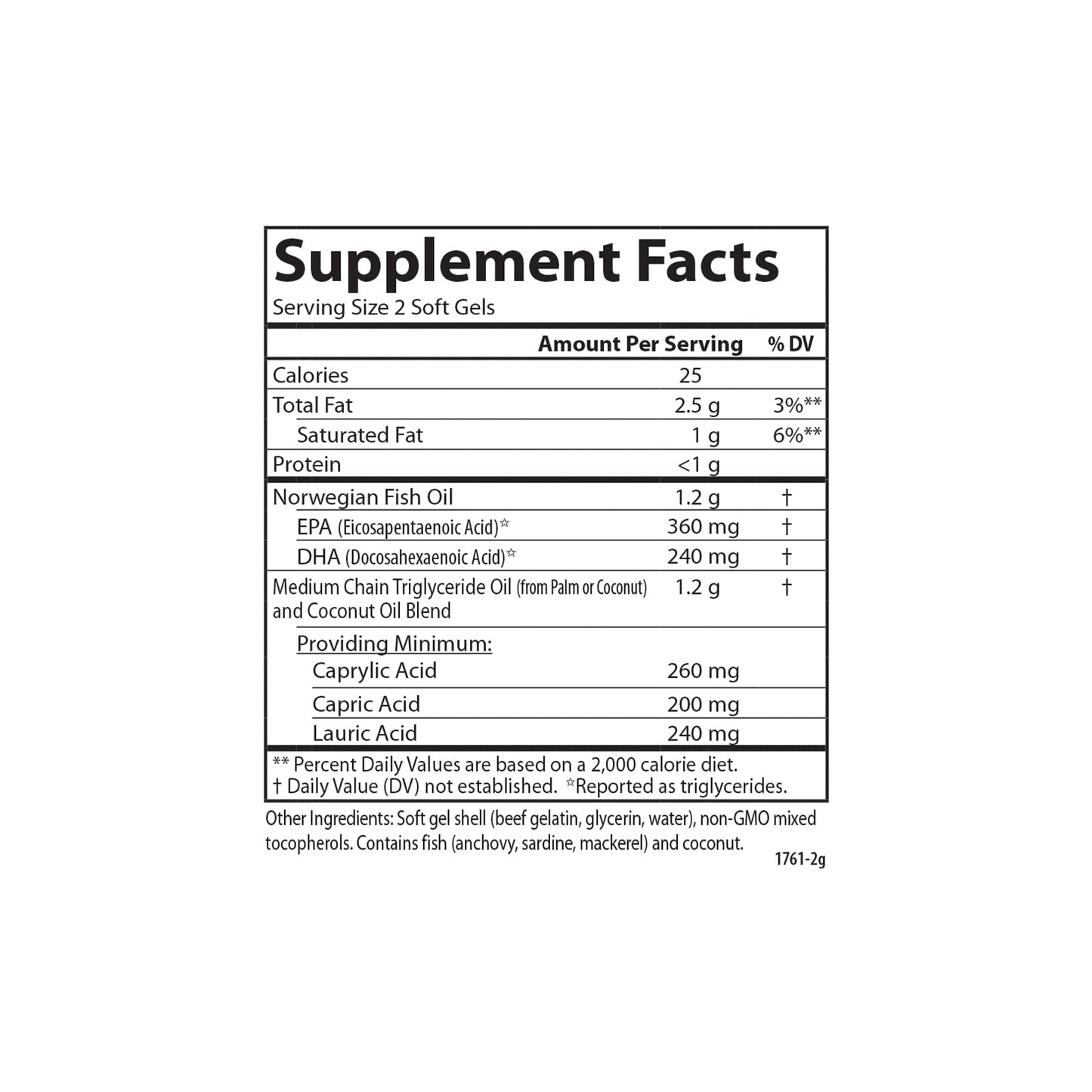 Carlson MCT & Omega-3 Softgels 120 Count