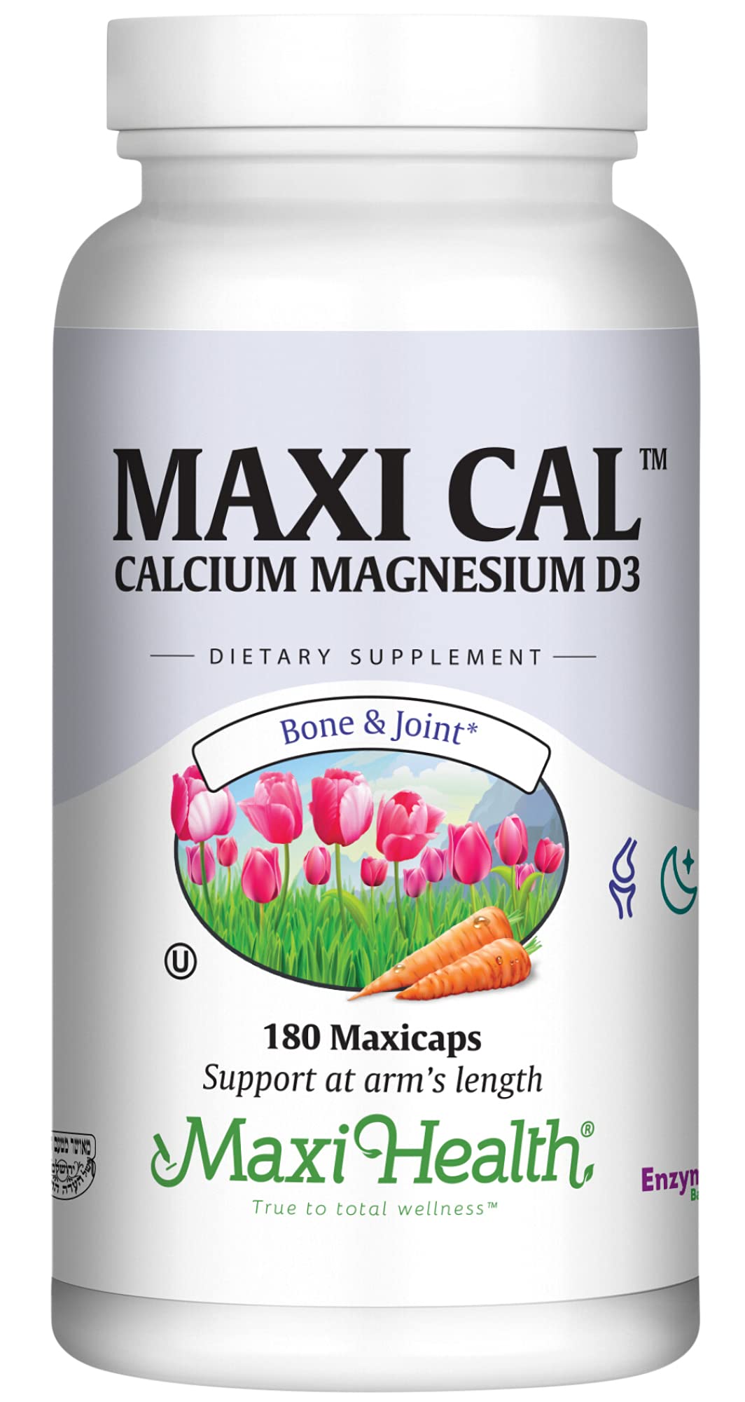 Maxi Health Calcium 1000 mg Supplement with Vitamin D3 and Magnesium Capsules, 180 Count