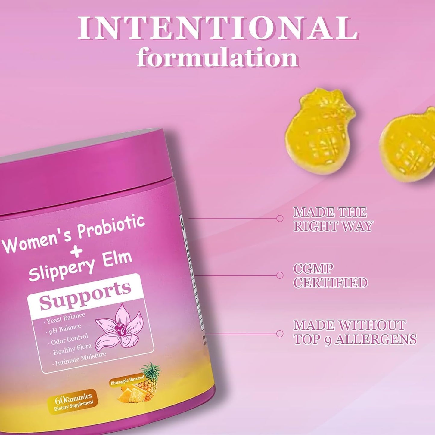 DYALE Her Juicy Feminine Probiotics Gummies for Women Gummy 60 Gummies