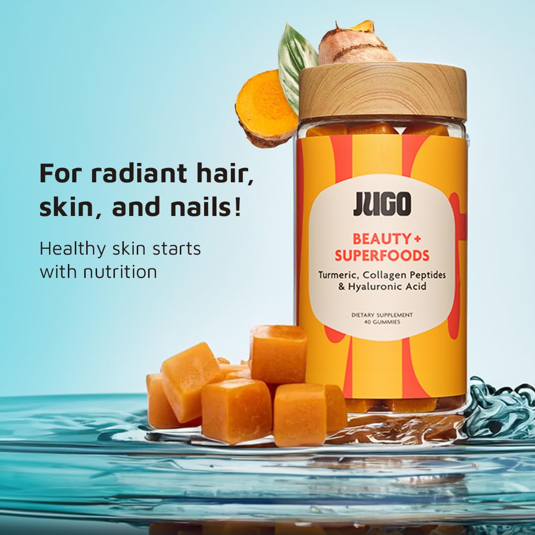 JUGO LLC Beauty + Energy Gummies Bundle – Collagen, Biotin & Vitamin B12, 80 Gummies