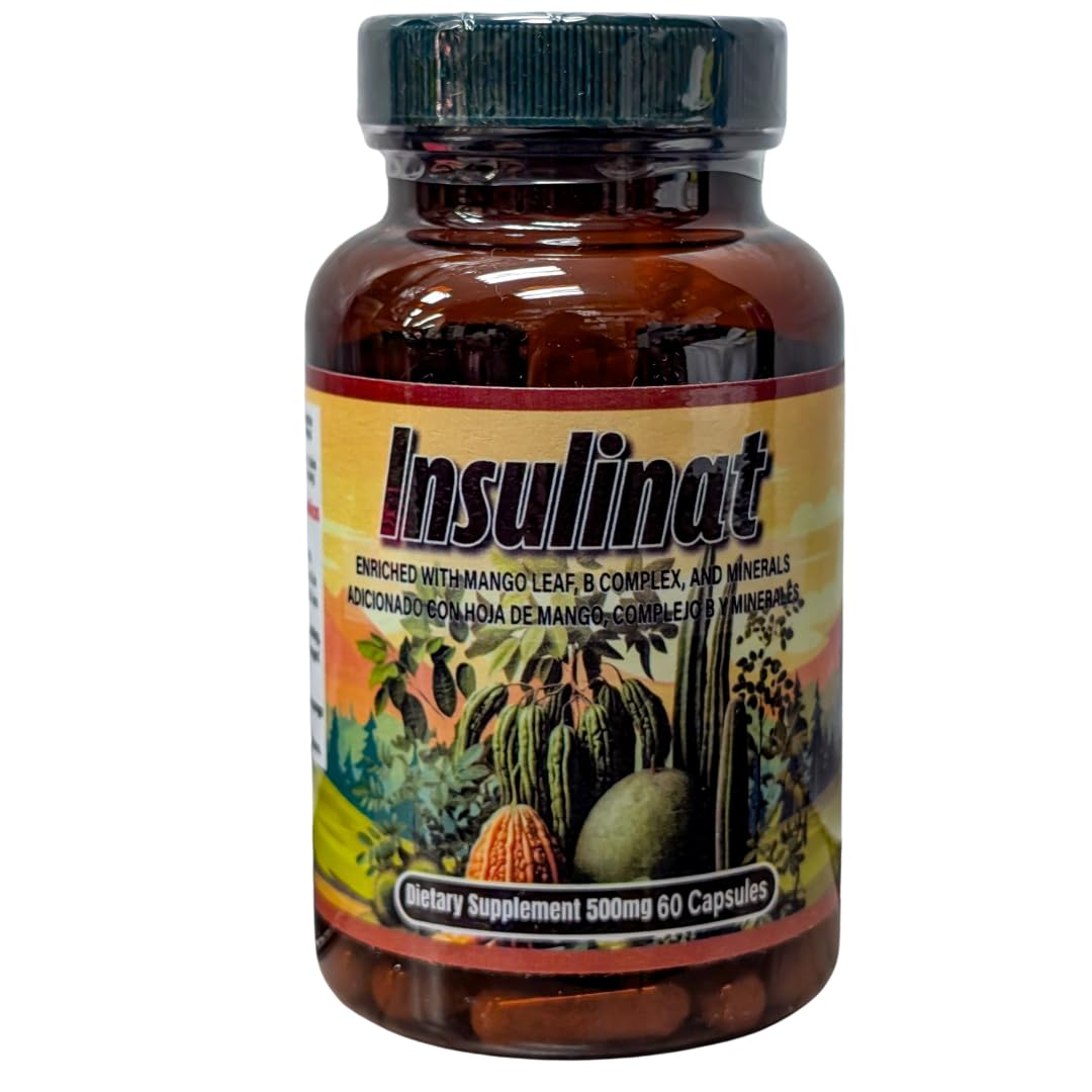Good Health Buena Salud Insulinat Dietary Supplement with Mango Leaf, B Complex, and Minerals 500mg, 60 Capsules