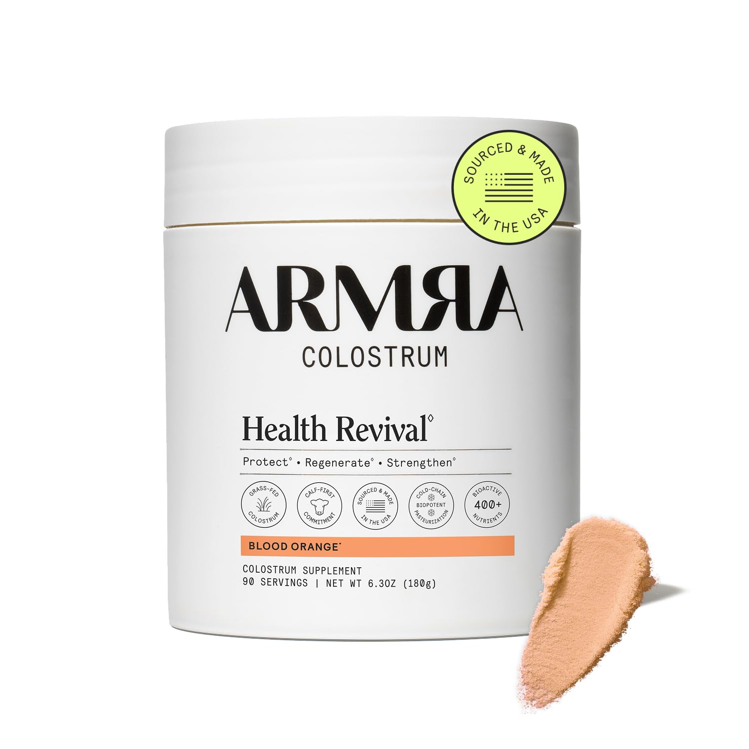ARMRA Colostrum Powder Blood Orange, 90 Servings