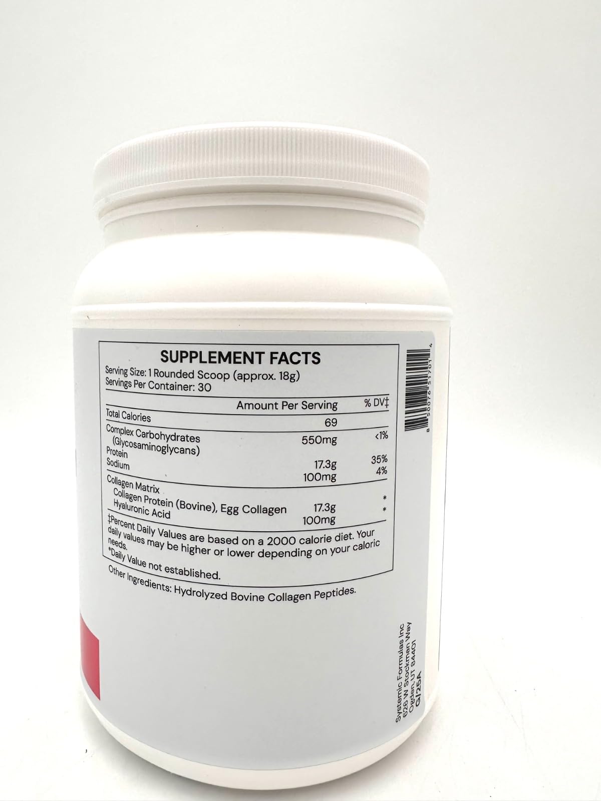 Pure DelaVita Systemic Formulas Collagen ECM Powder with Hyaluronic Acid, Bovine and Egg Collagen (543g)