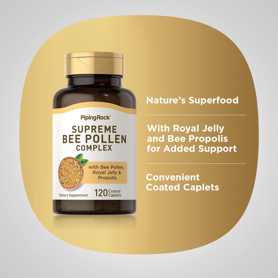 Piping Rock Bee Pollen with Royal Jelly and Propolis Caplets 120