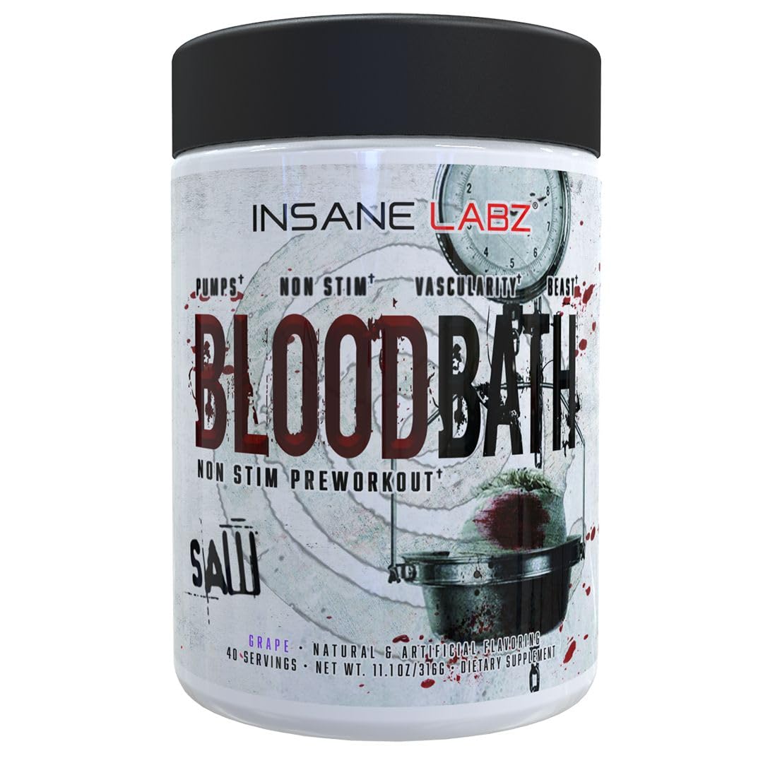 Insane Labz Psychotic Saw® and Bloodbath Pre Workout Nitric Oxide Booster Stack Powder 17.7