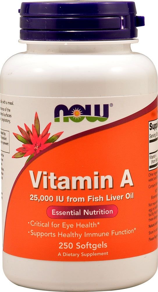 NOW Foods Vitamin A 25,000 IU Softgels, 3 Bottles