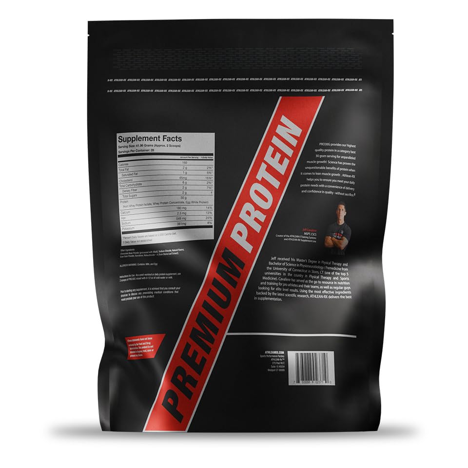 ATHLEAN-RX PRO-30G Premium Whey Protein Isolate Powder Chocolate Salted Caramel, Gluten-Free, Low Sugar, 2.78 Pound