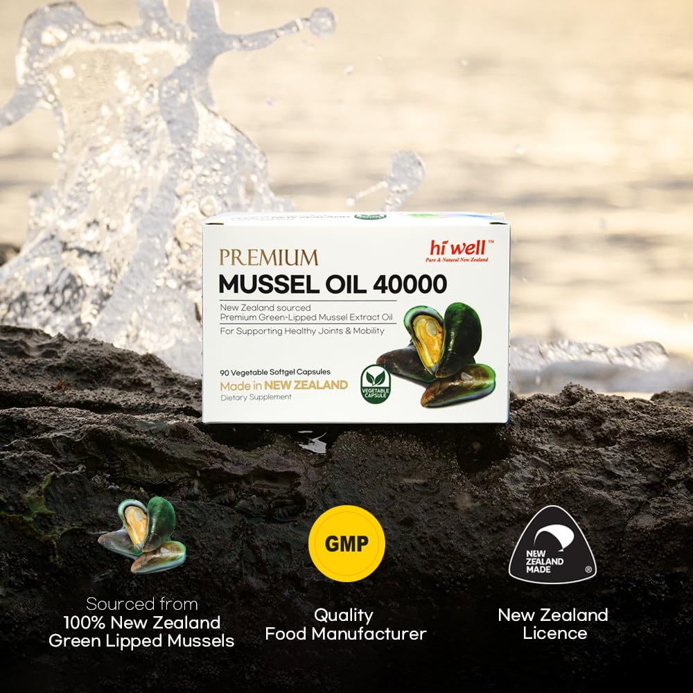 Hi Well Pure & Natural New Zealand Premium Mussel 40000 90Vege Softgel Capsules 270
