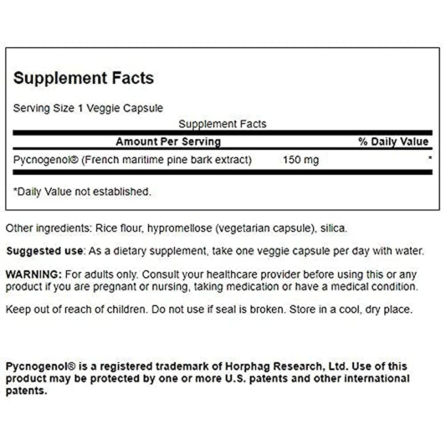 Swanson Pycnogenol 150 mg Capsules 120 Count