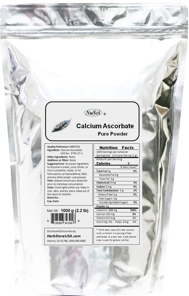 NuSci Calcium Ascorbate Powder 17.64 oz