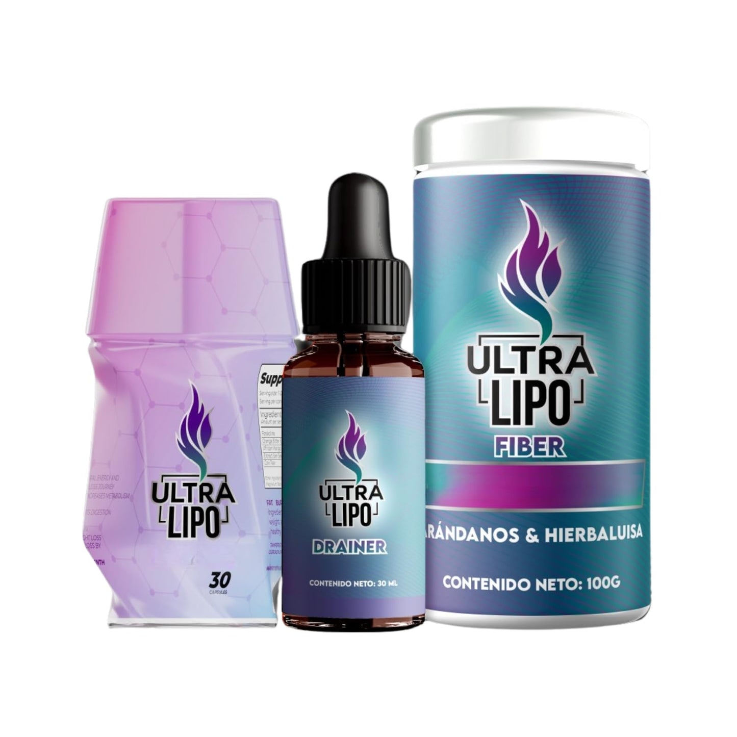 Generic Ultralipo Fiber and Drainer Bundle Capsule, 30 Count