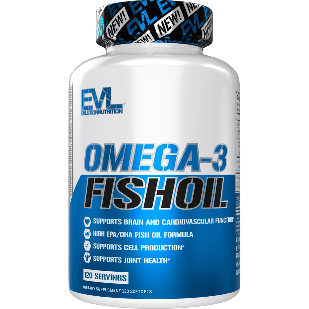 Evlution Triple Strength Omega 3 Fish Oil Softgels, 120 Count