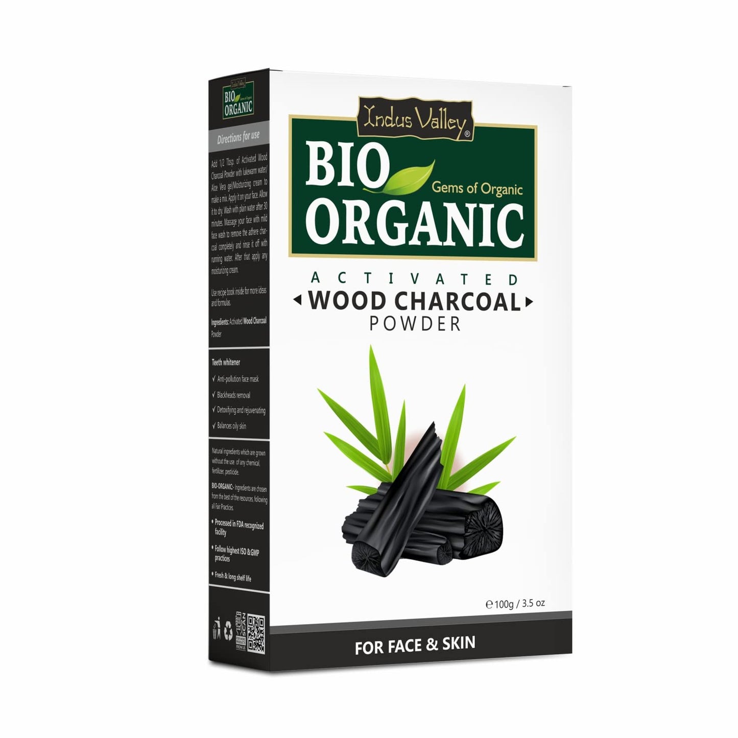 INDUS VALLEY Activated Charcoal Powder 100 g, 1 Pack