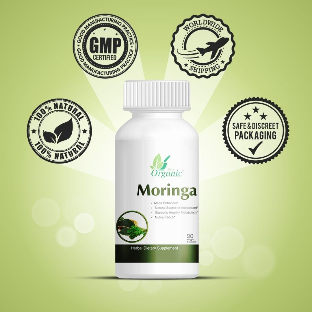 Generic Moringa Oleifera Leaf Extract 960mg Capsules, 180 Capsules