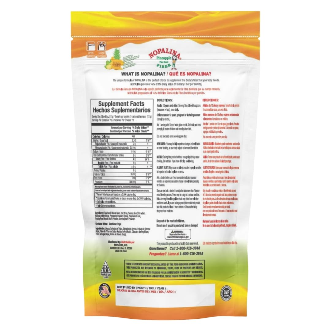Nopalina Fiber Formula Pineapple Powder 16 oz
