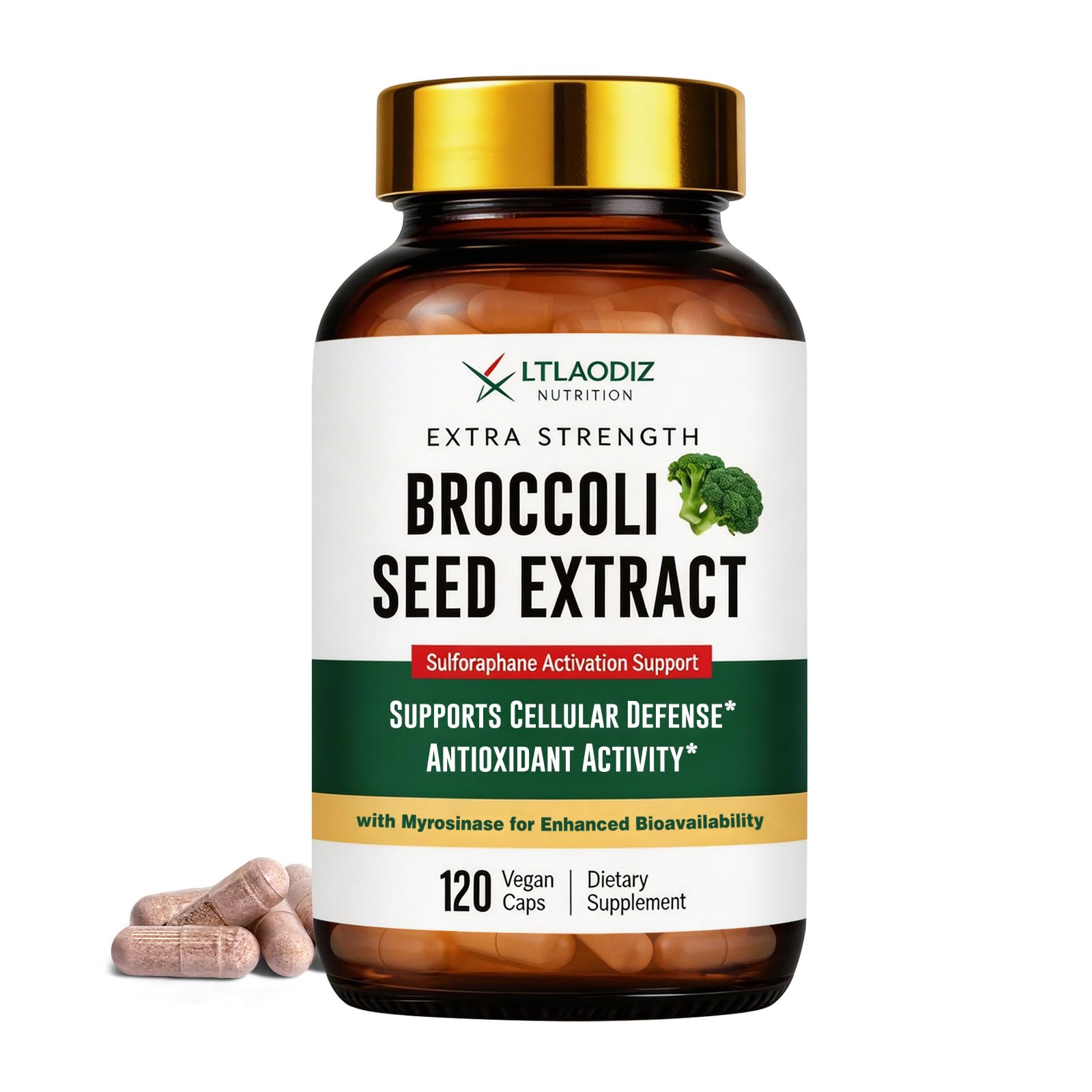 LTTLAODIZ Sulforaphane Supplement from Broccoli, 120 Capsules