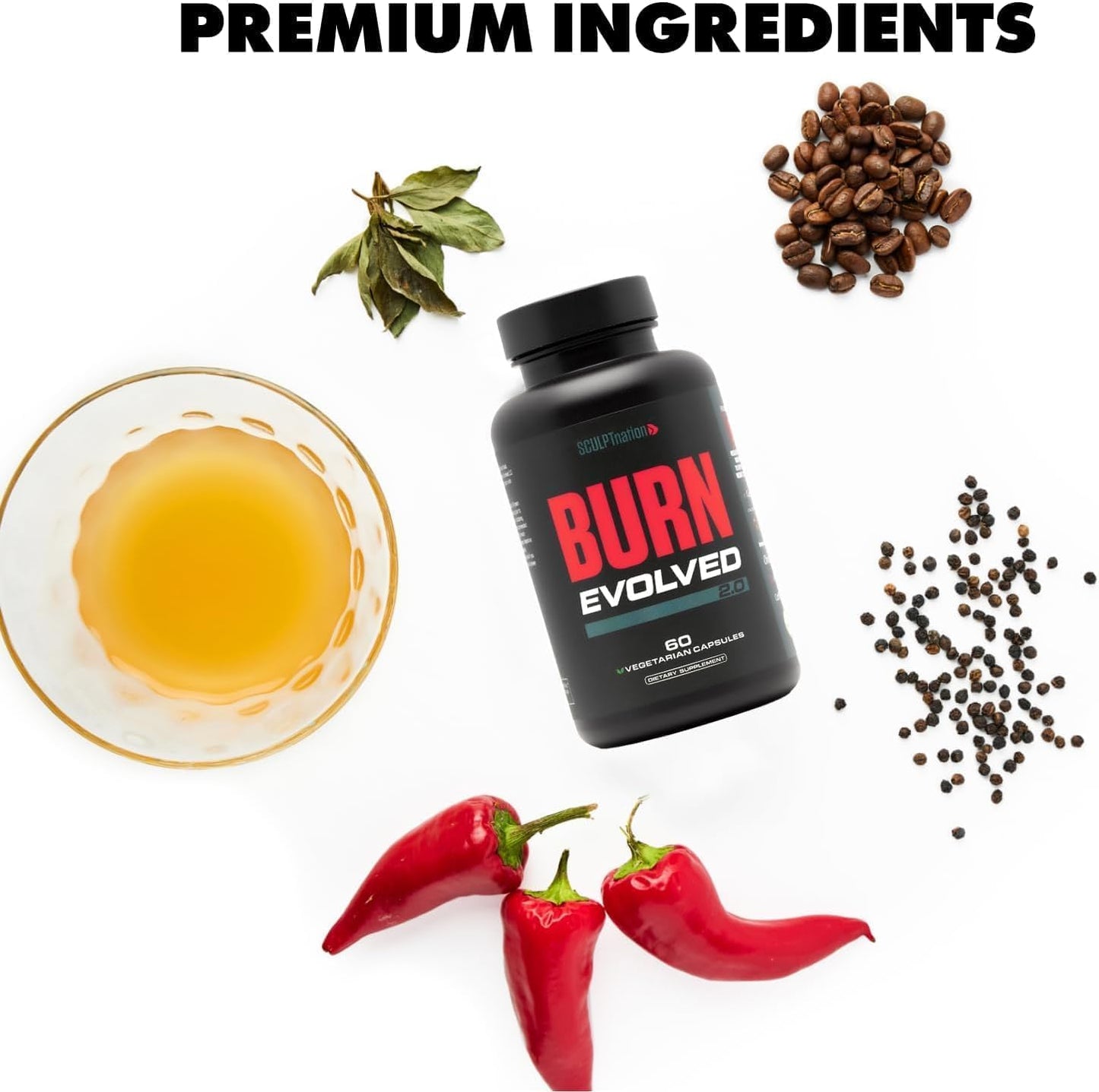Sculpt Nation Burn Day for Men Metabolism Booster, 180 Capsules