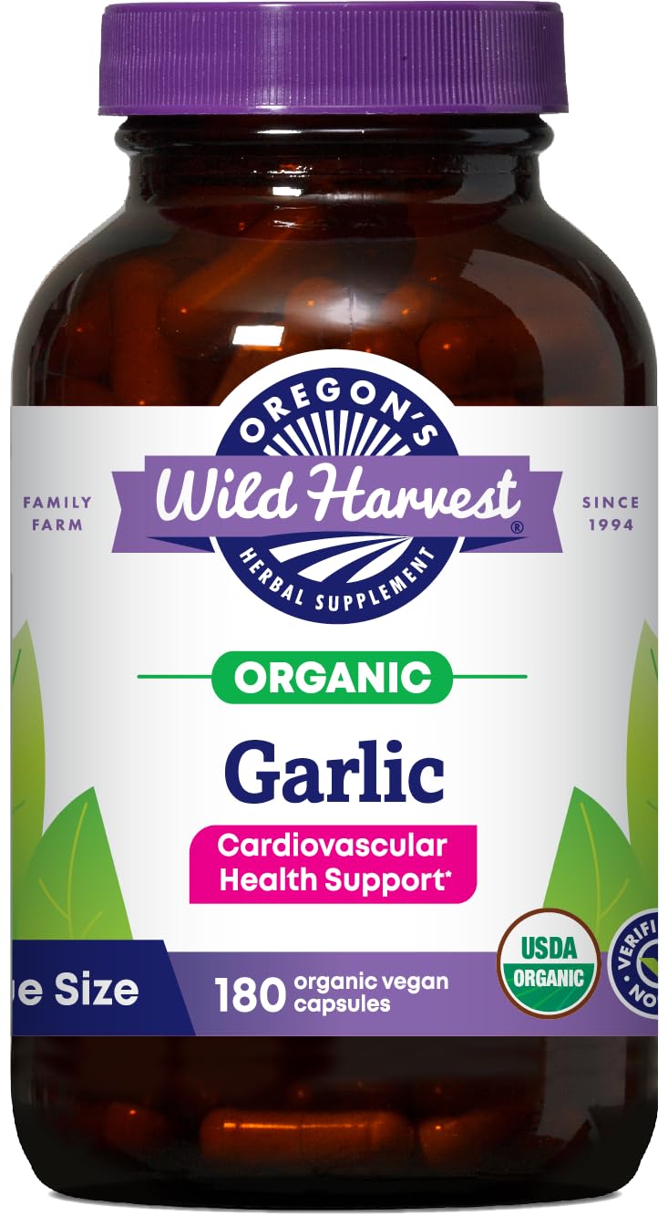 Oregon's Wild Harvest Garlic Herbal Supplement 180 Capsules