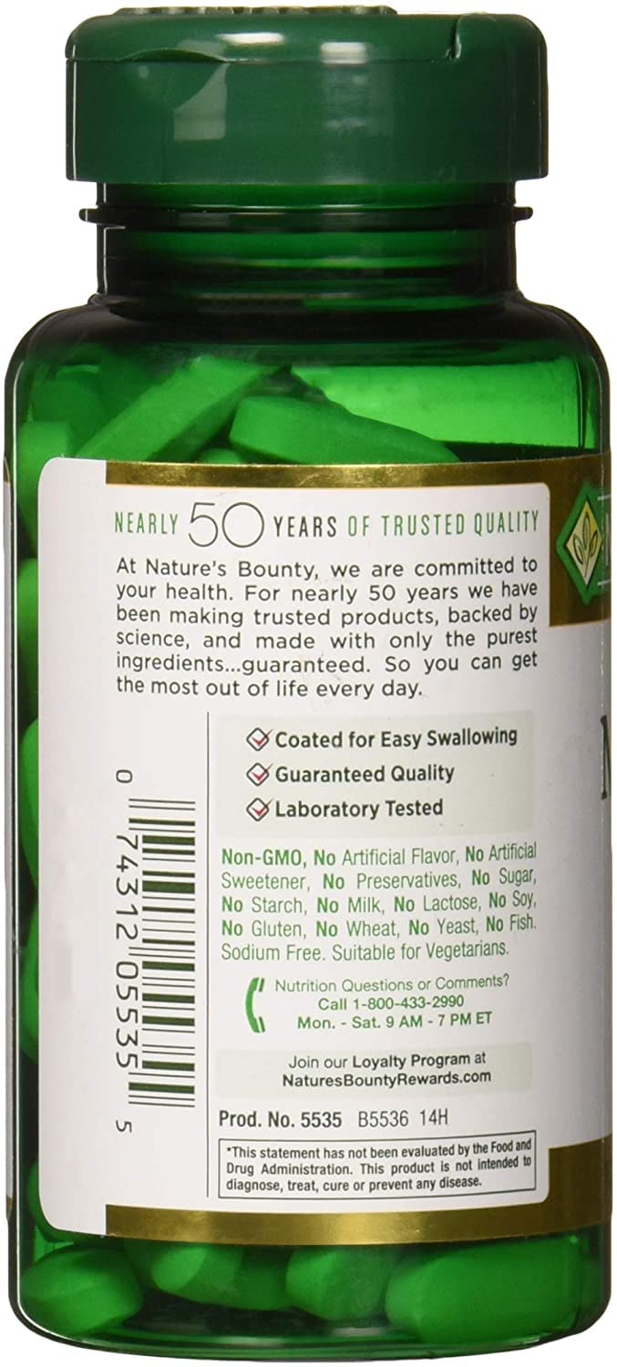 Nature's Bounty Magnesium 500 mg Coated Tablets, 300 Tablets