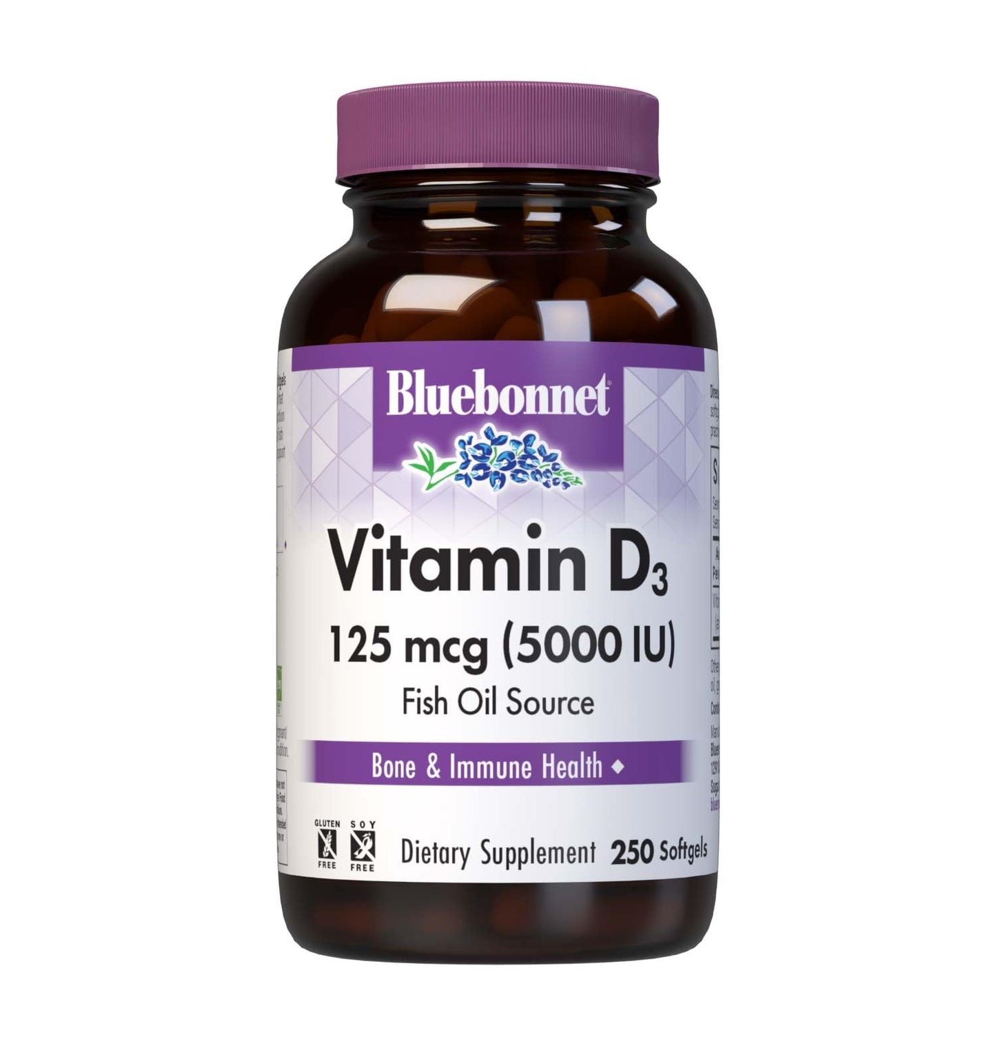 BlueBonnet Vitamin D3 5000 IU Softgels 250