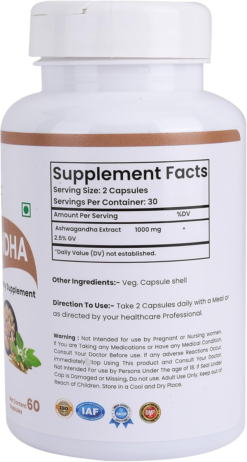 Organic Vedaa Holistic Care Natural Fiber Supplement for Digestive Health & Regularity Capsule, 60 Count