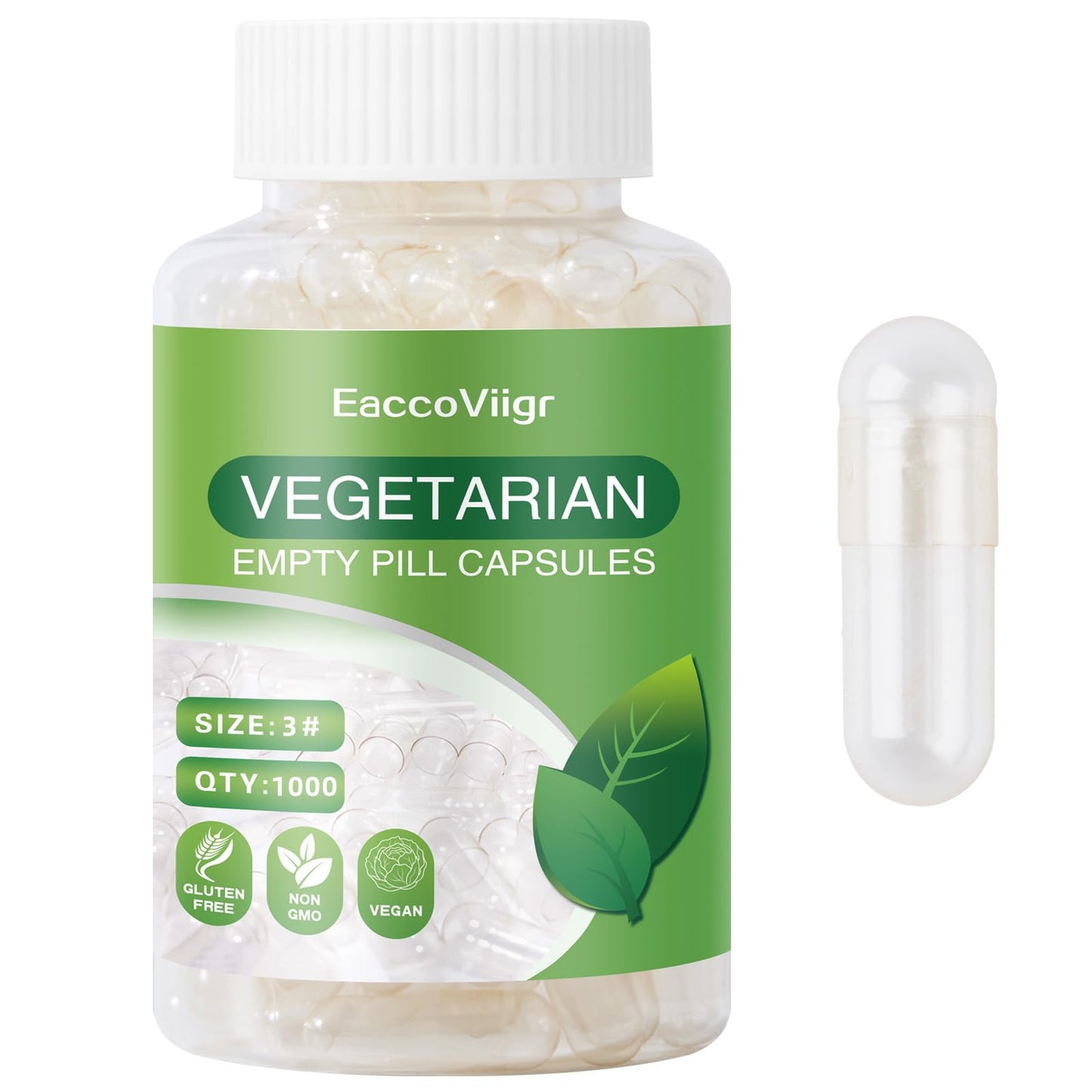 EaccoViigr Empty Capsule Size 3 Capsules 1000