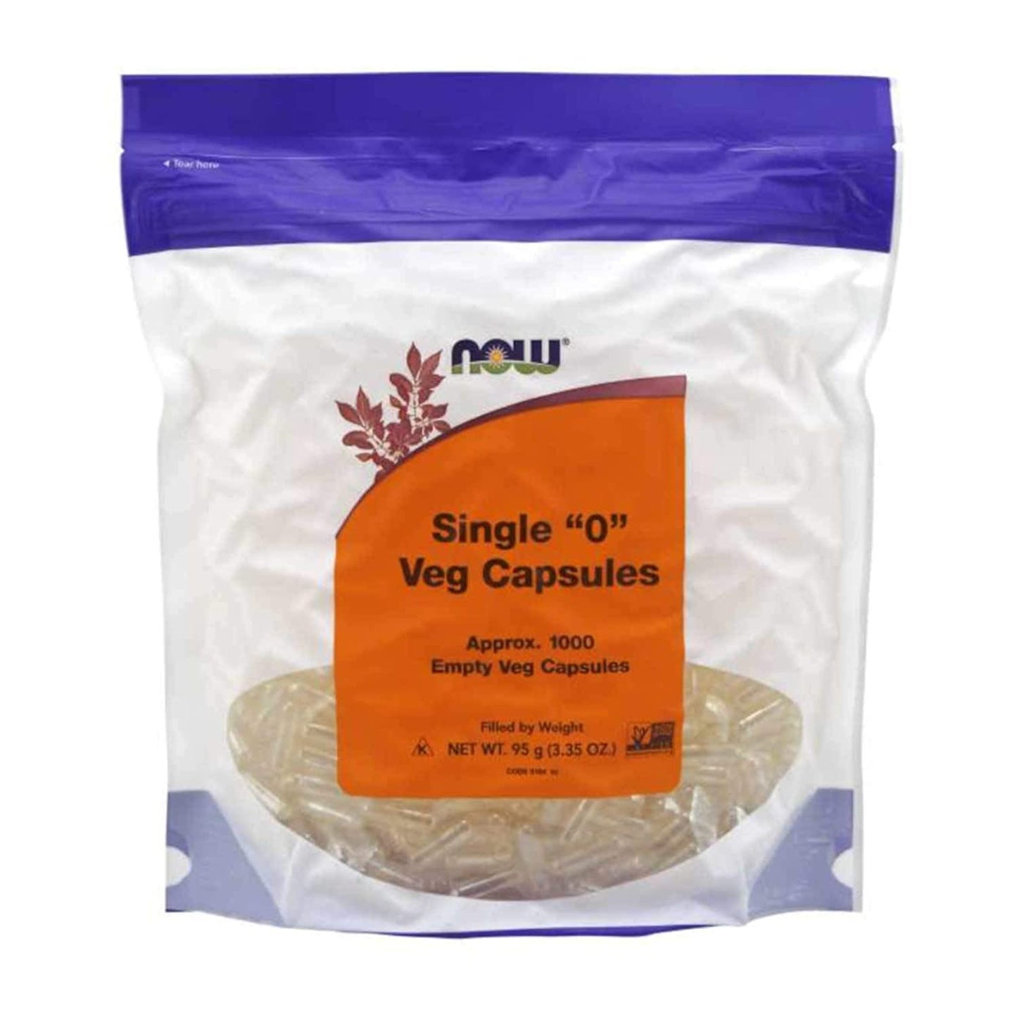 NOW Foods Vegetable Size 0 Non-Gelatin Capsules 1000