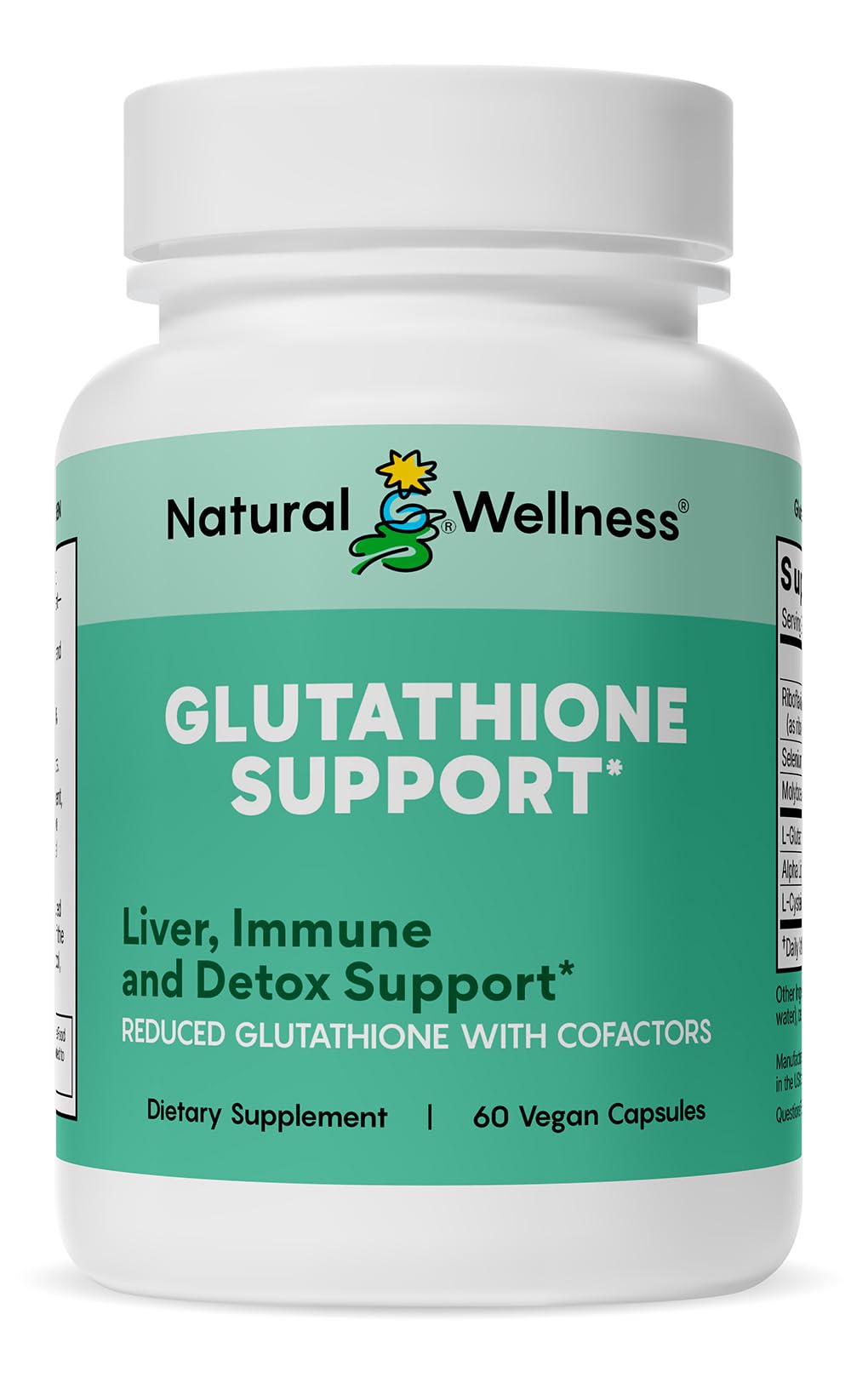 Natural Wellness Glutathione Supplement Liposomal Glutathione with Cofactors for Antioxidant, Liver Detox & Immune Support – Vegan Glutathione Capsules, Non-GMO, 60 Count