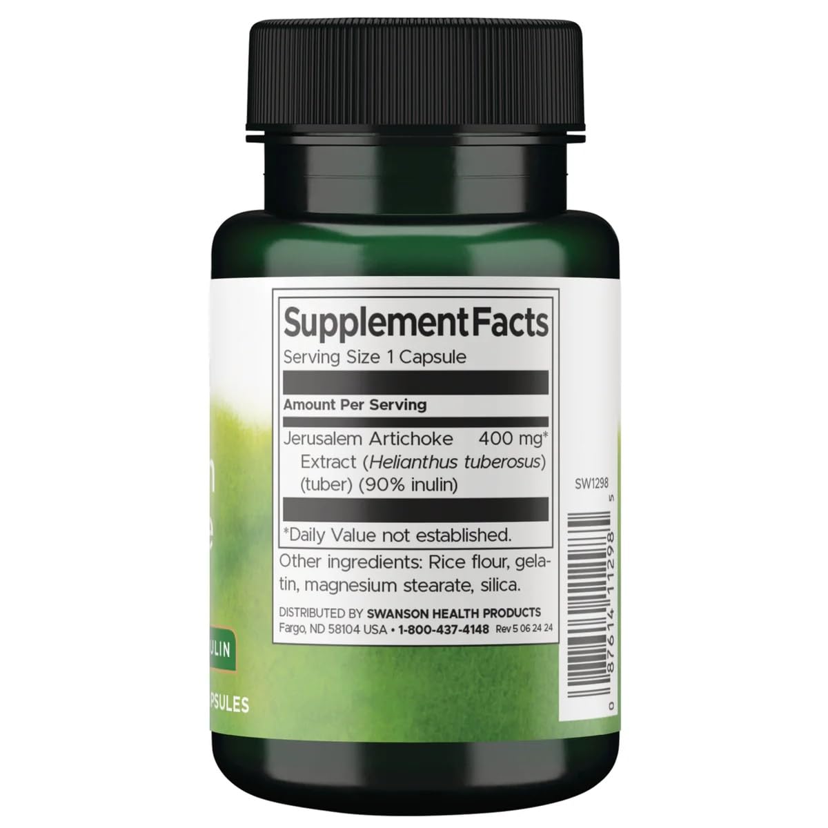 Swanson Premium Brand Prebiotic Jerusalem Artichoke Capsules 120
