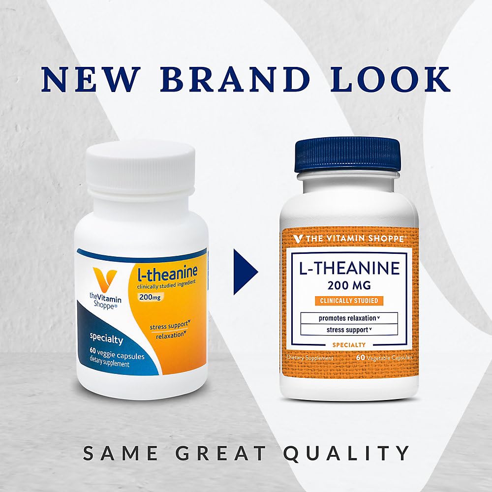 The Vitamin Shoppe L-Theanine 200MG Capsule, 60 Capsules