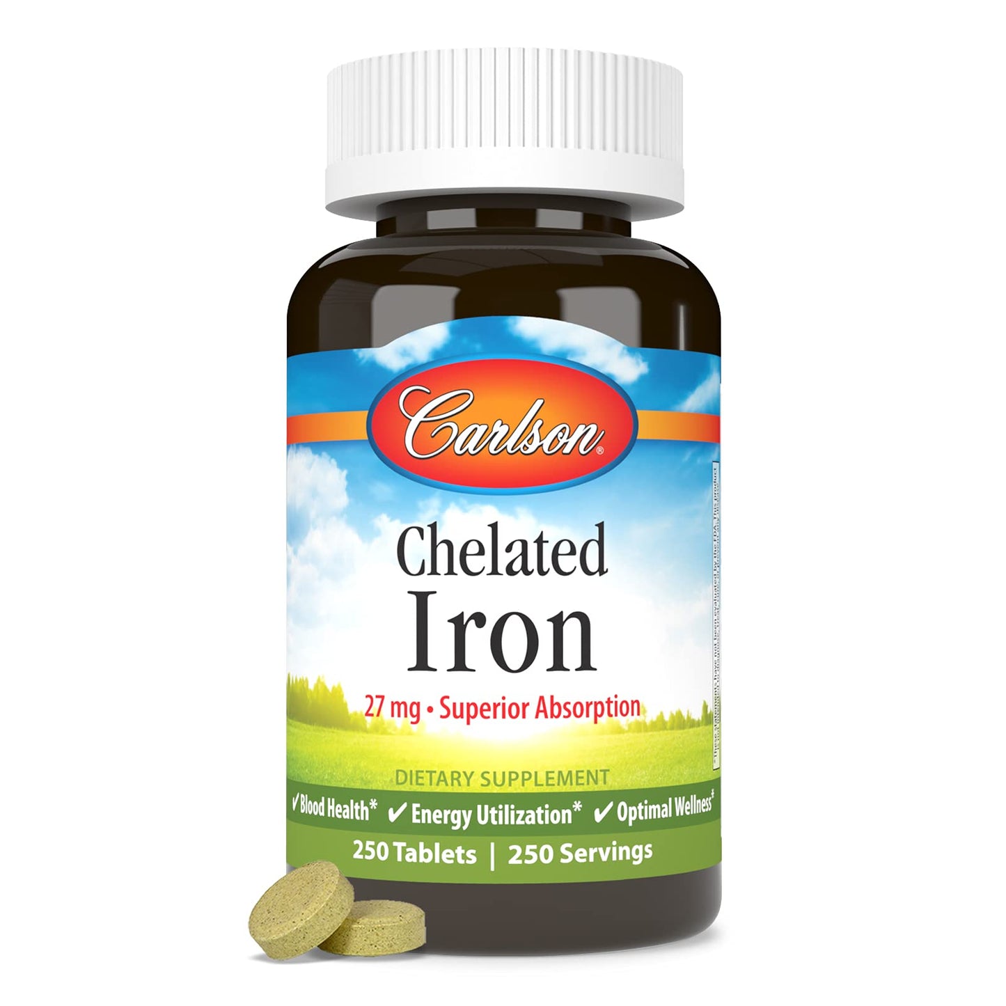 Carlson Chelated Iron 27mg, 250 Tablets