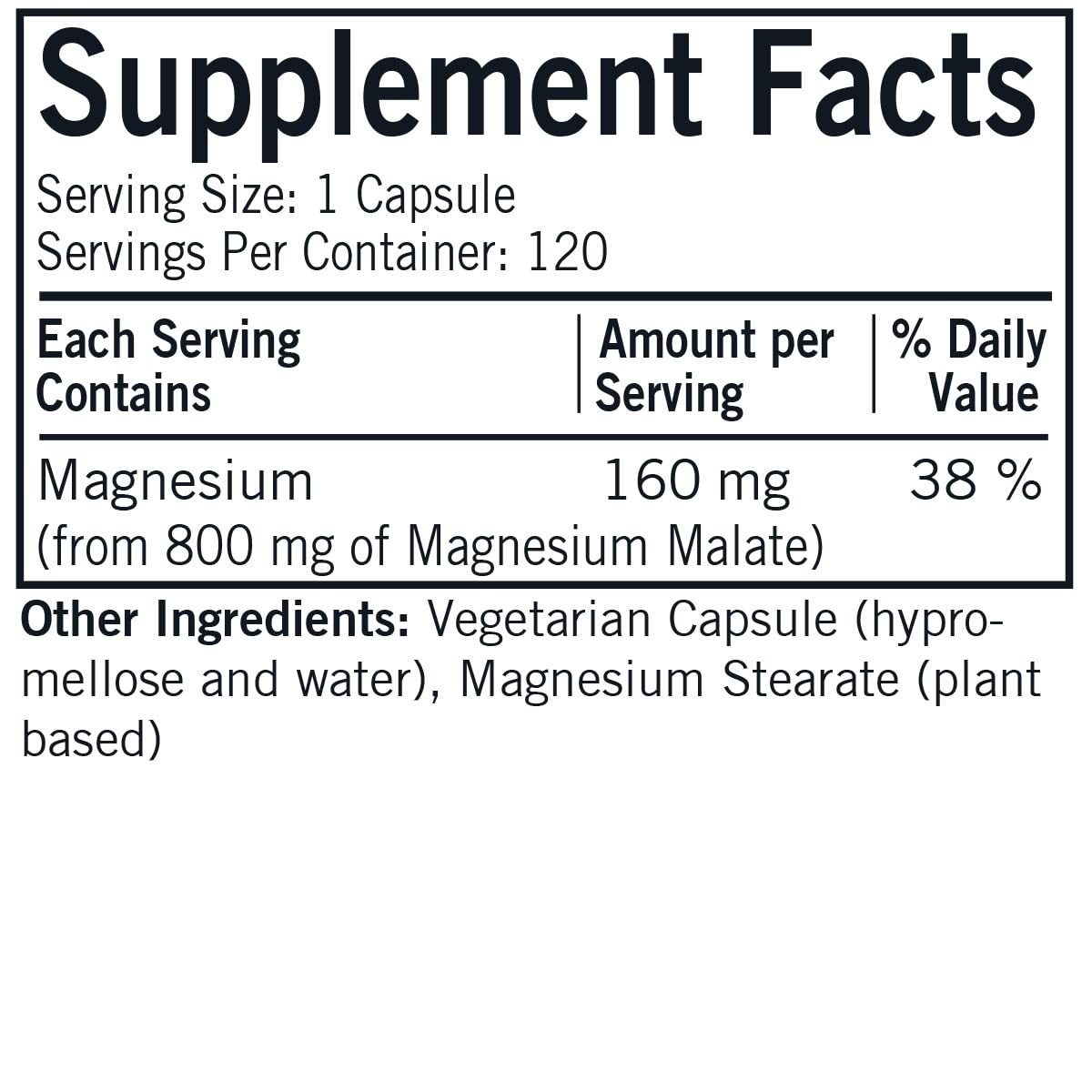 Kirkman Magnesium Malate 1000 mg Capsules, 120 Count