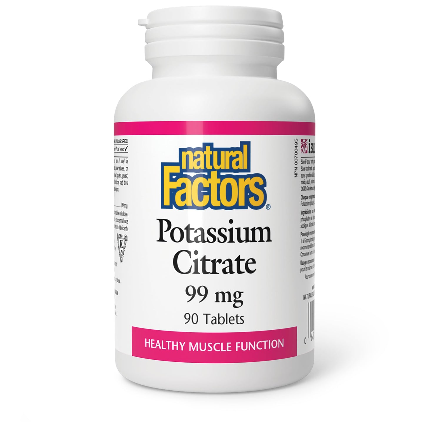 Natural Factors Potassium Citrate 99 mg Tablet, 90 Tablets