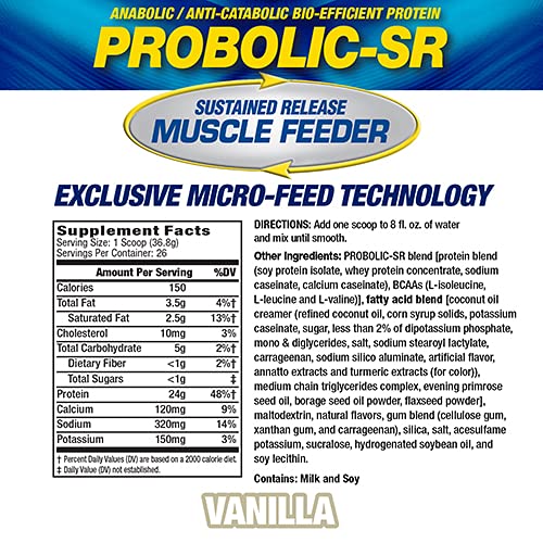 Maximum Human Performance Probolic-SR Sustained Release Protein Powder, 2.11 lb, 26 Servings