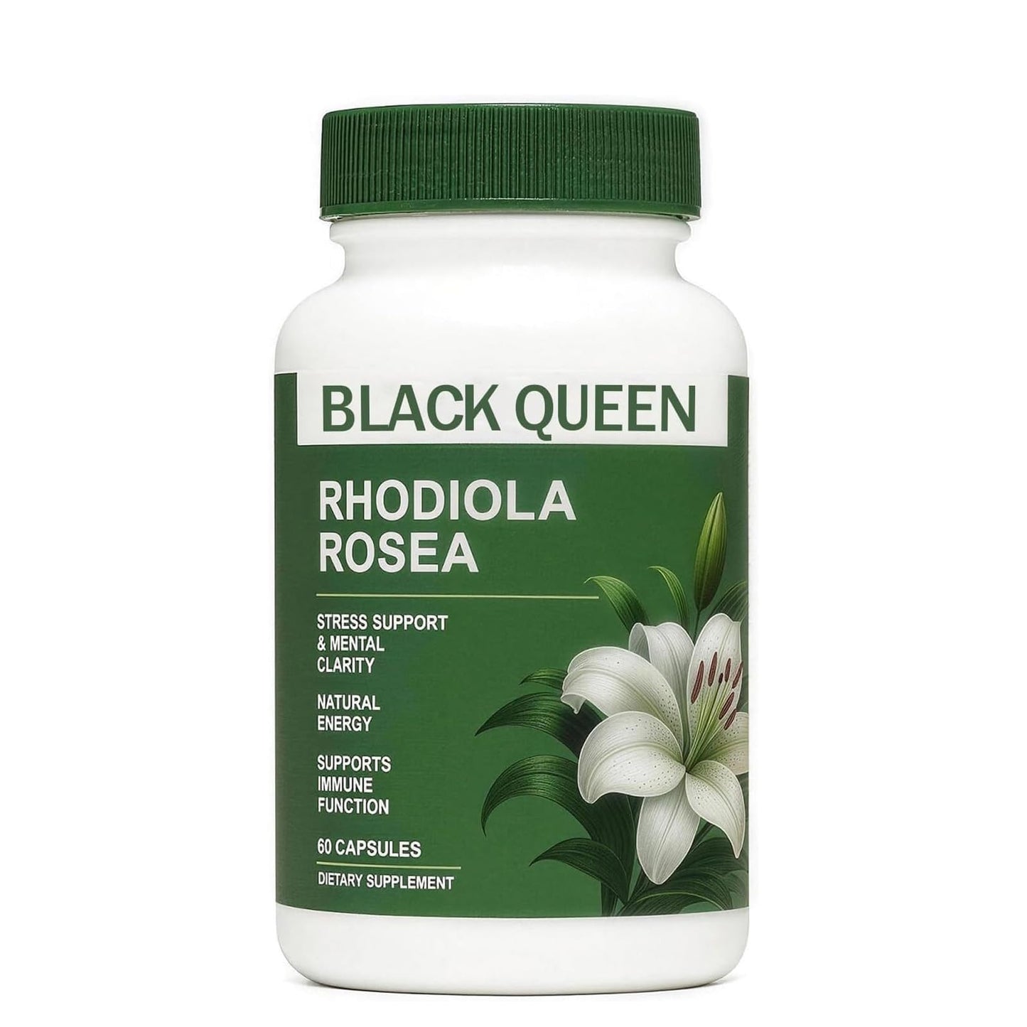 Nerve Savior Black Queen Rhodiola Rosea 500mg Capsules, 60 Count