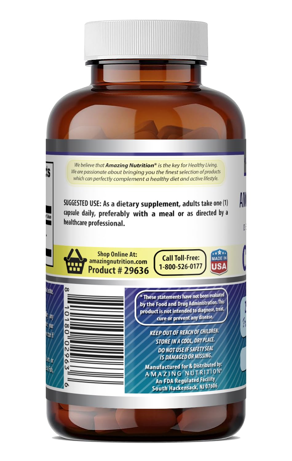 Amazing Nutrition Citicoline 250 mg Capsules 120 Count
