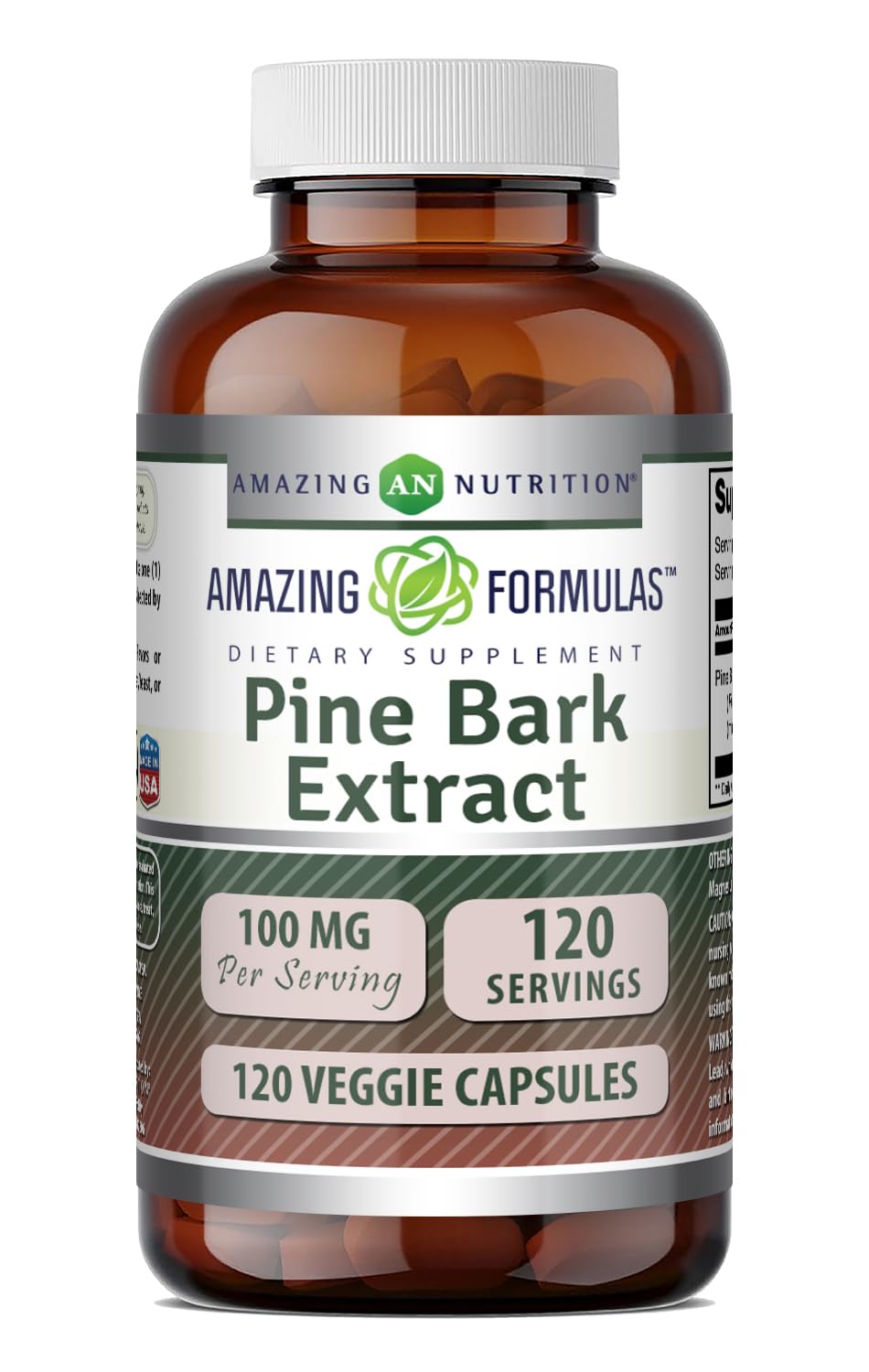 Amazing Nutrition Pine Bark Extract 100 mg Capsule 120 Count