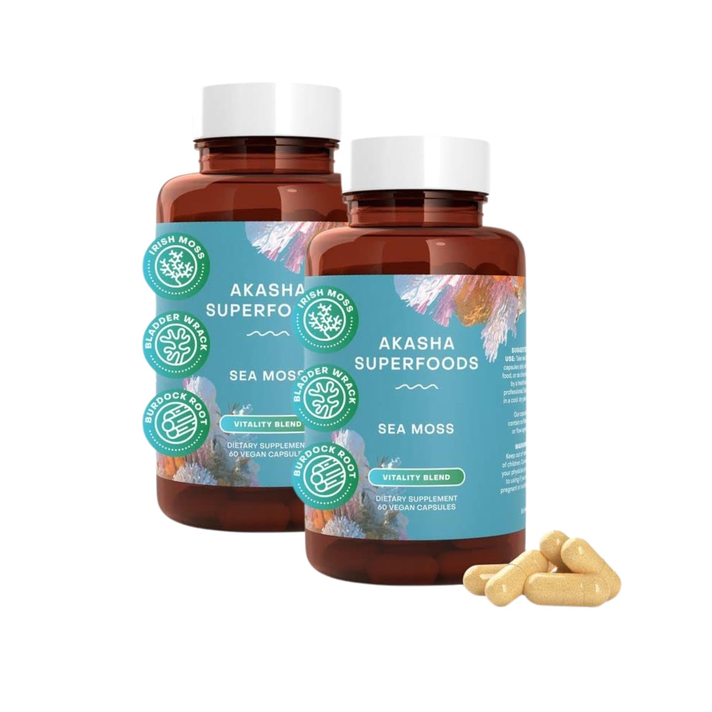 Akasha Superfoods Sea Moss Capsules Capsule, 60 Count