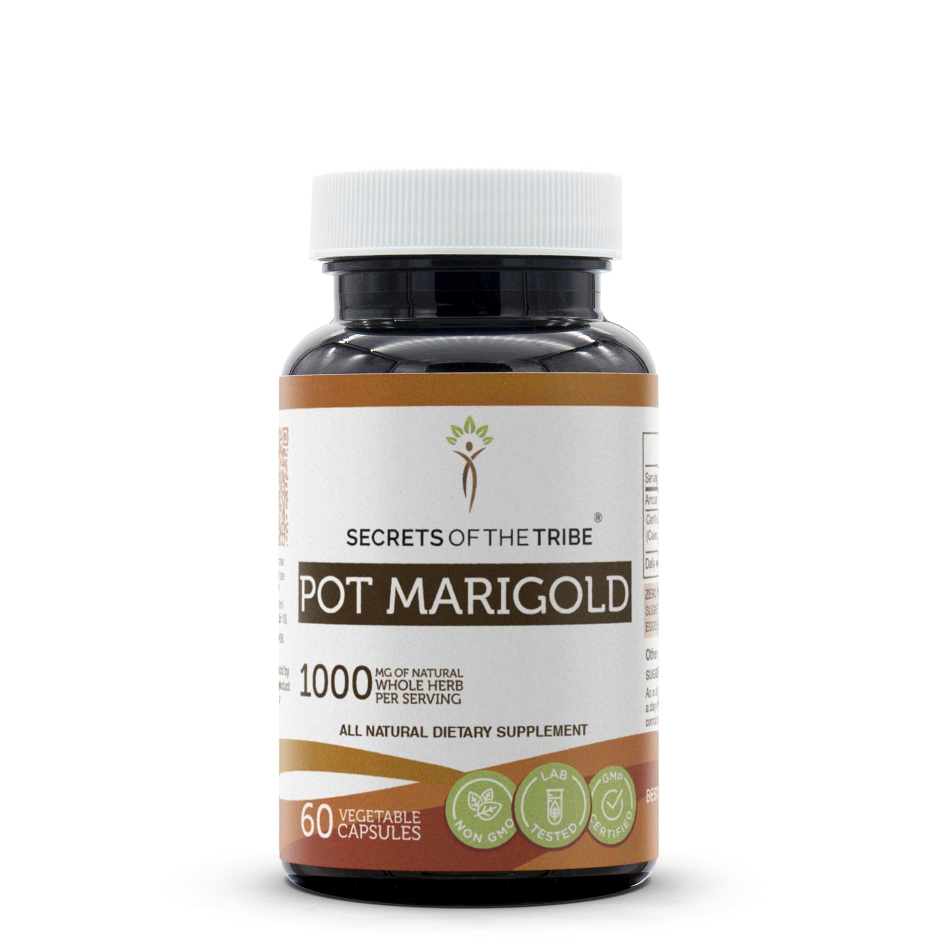 Secrets of the Tribe Pot Marigold (Calendula Officinalis) Dried Flower Capsules, 60 Count