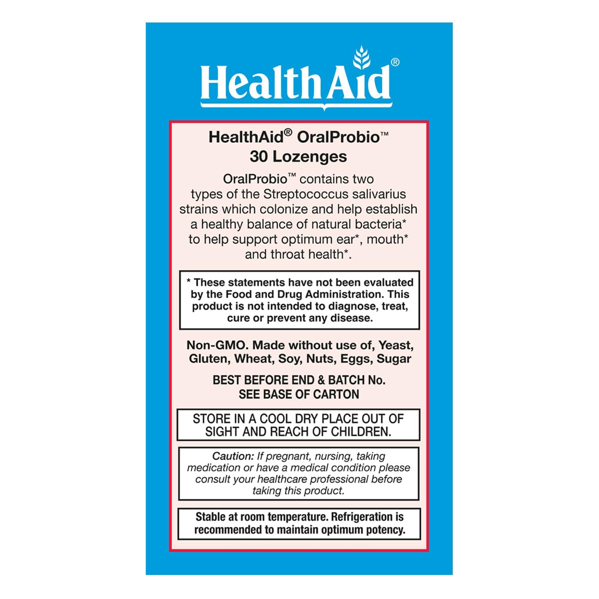 HealthAid OralProbio BLIS K12 & M18 Probiotic Tablet 30 Count