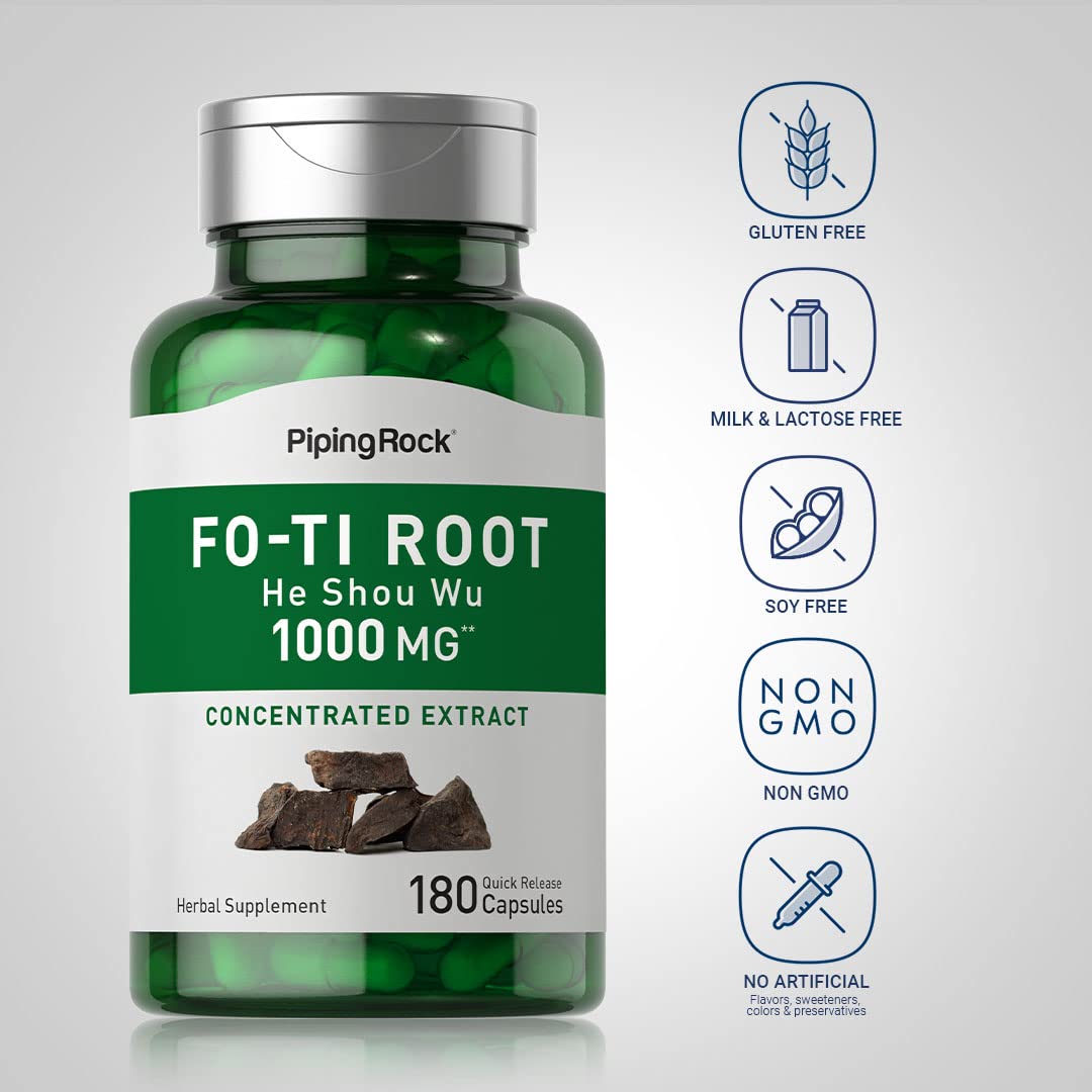 Piping Rock Fo-Ti Root Extract He Shou Wu Capsule, 180 Count