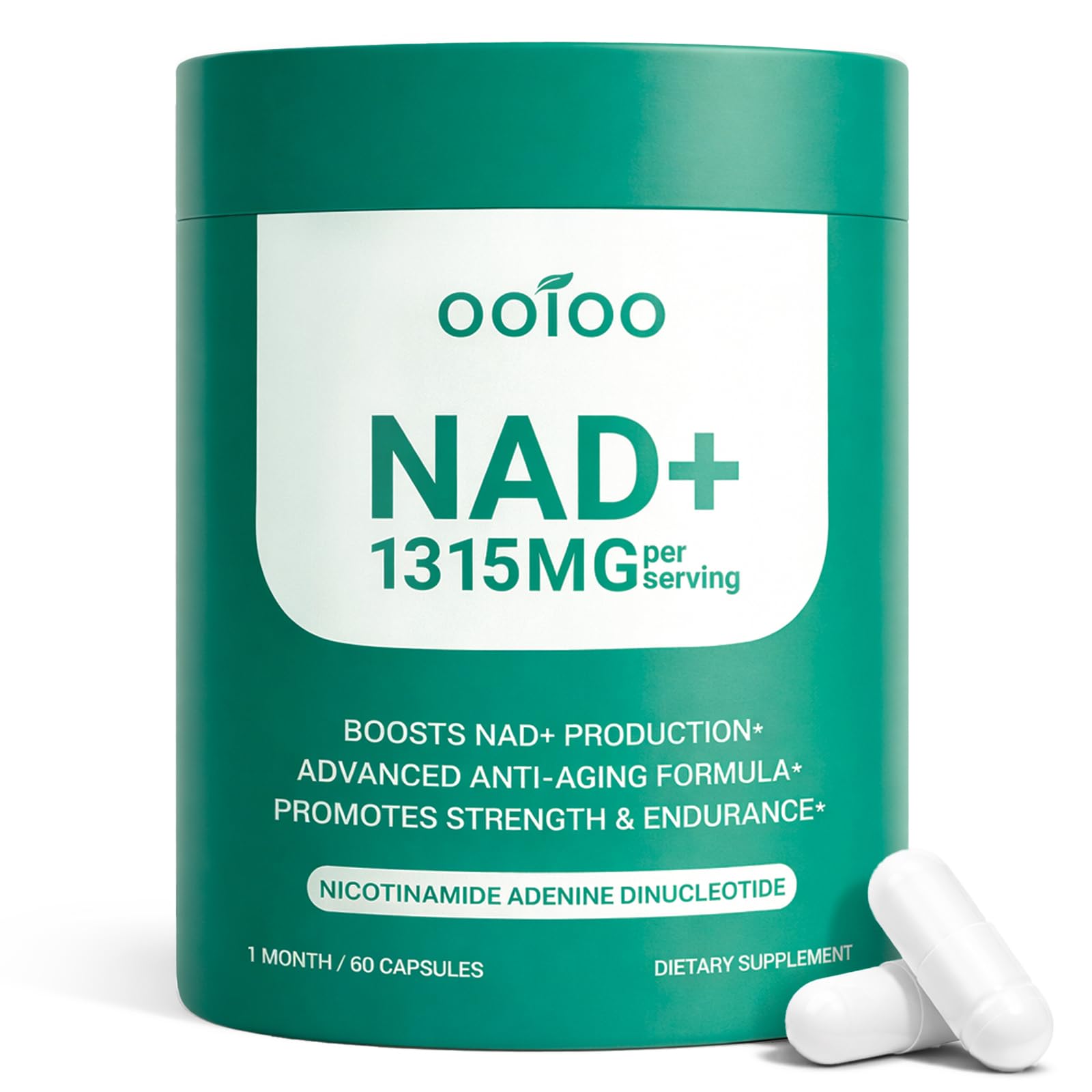ooioo Liposomal NAD+ & Resveratrol Supplement Capsule, 60 Count