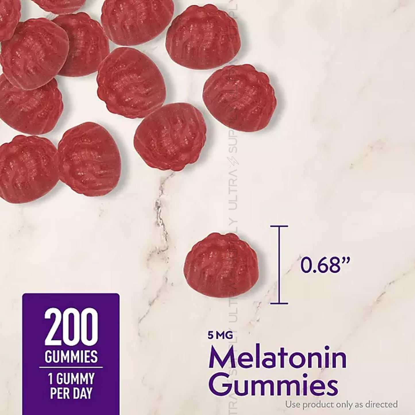 Generic Members Mark Melatonin Gummy 5mg – Strawberry Flavor, Non-Habit Forming, Gluten Free, 200 Count
