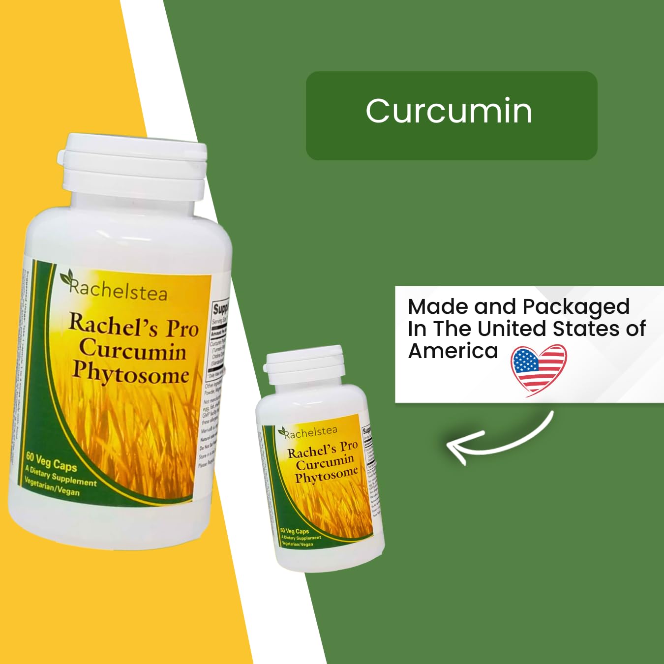 Rachelstea Rachel’s Pro Curcumin Phytosome High Absorption Meriva Turmeric Gluten-Free Curcumin Supplement, 60 Capsules