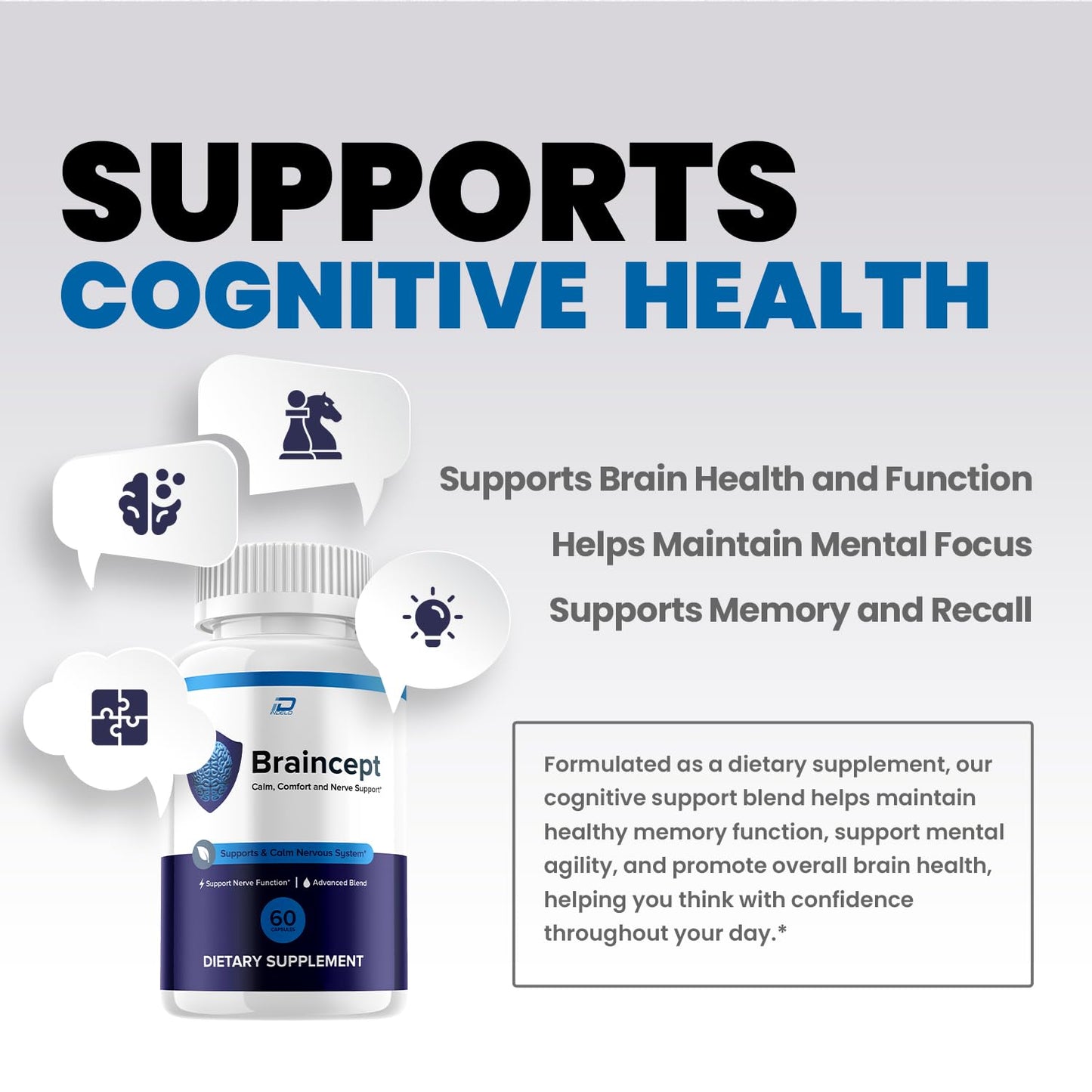 Indelo Braincept Advanced Formula Supplement Capsules 300 Capsules